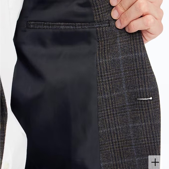 J crew grey brown Classic-fit Thompson plaid wool-blend blazer - Picture 5 of 9
